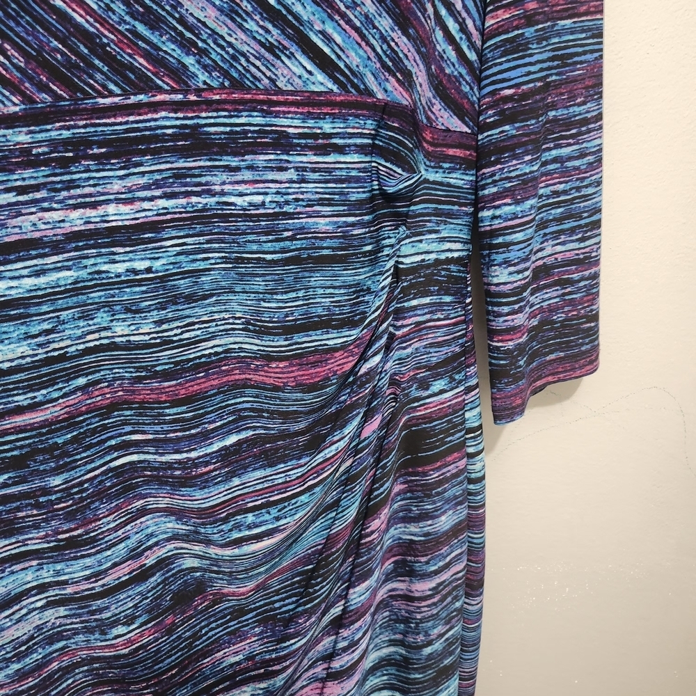 Anne Klein Multicolor Striped Dress Size 16 - Picture 4 of 7
